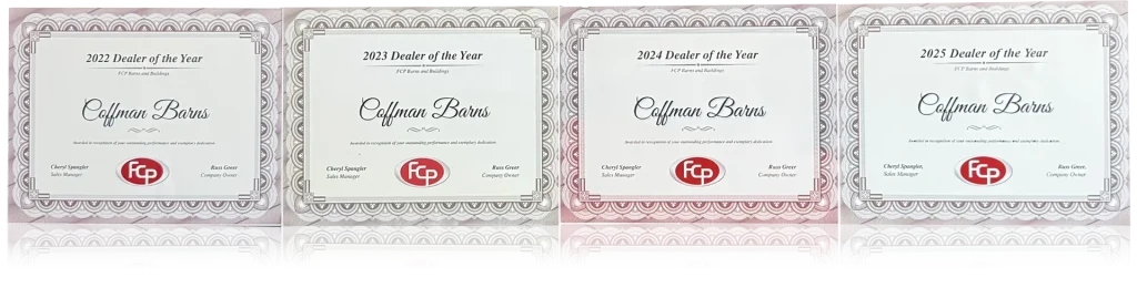 Coffman Barns 2025 FCP Dealer of the Year Award Image