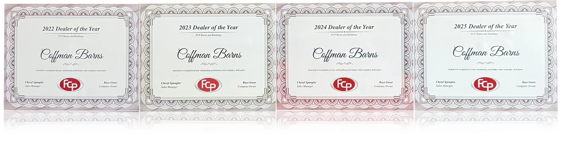 Coffman Barns 2025 FCP Dealer of the Year Award Image