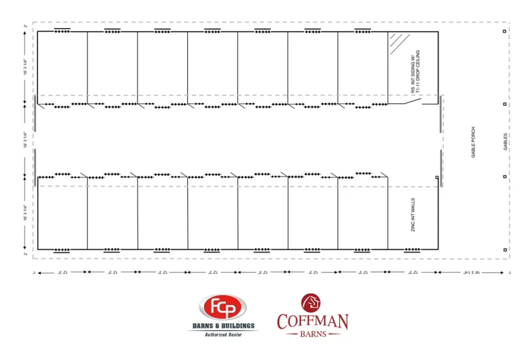 Nebraska Horse Training Barn Case Study by Coffman Barns - Barn Plan Image